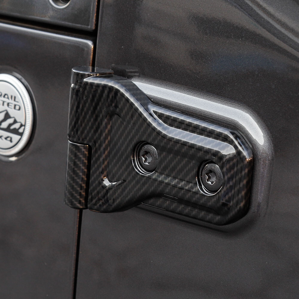 4x Door Hinge Cover Trim for Jeep Wrangler JL JT 2Door 2018+ Carbon
