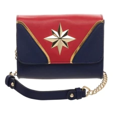 Captain Marvel Purse Wallet Clutch Bag with Shoulder Strap Comics Avengers
