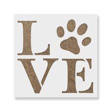 Love Paw Print Stencil - Durable  Reusable Mylar Stencils