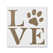 Love Paw Print Stencil - Durable & Reusable Mylar Stencils