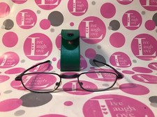 COMPACT FOLDING Reading Glasses  Green Snap Case with Belt Loop 1.50 LN Cond