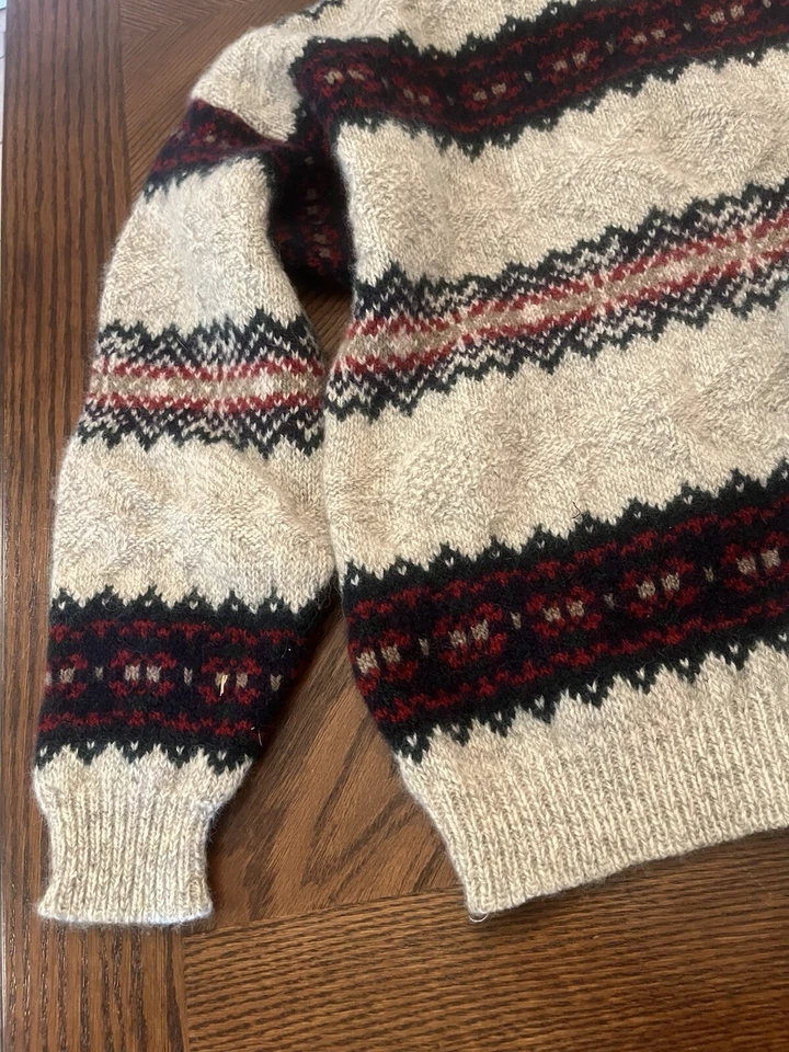 Suéter Eddie Bauer Para Hombre XLarge Cuello Redondo Multicolor Texturizado Invierno Cabina Esquí Foto 3 de 4