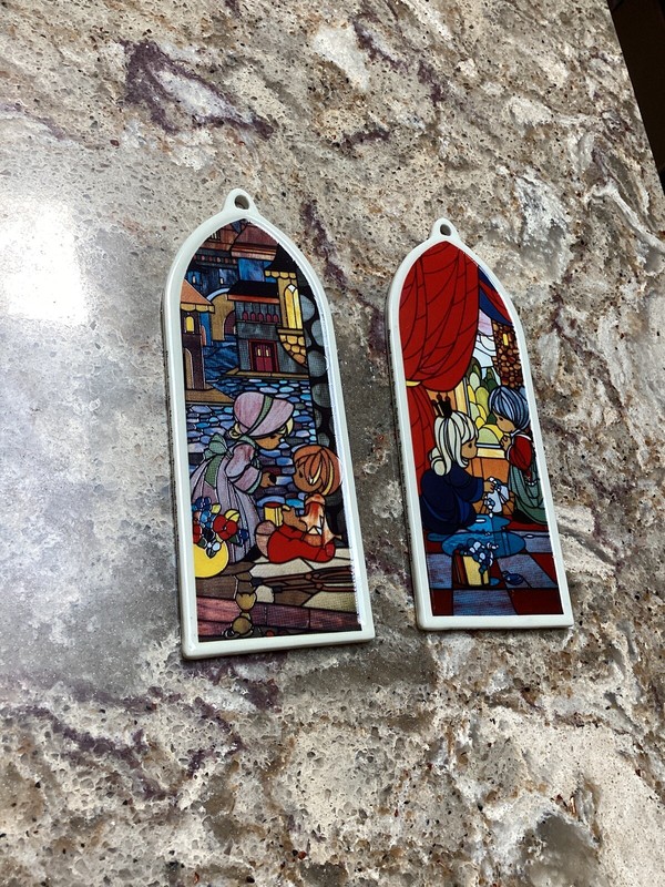 Two  Precious Moments Beatitude Ornaments. Blessed Are Poor In Spirit.  Merciful