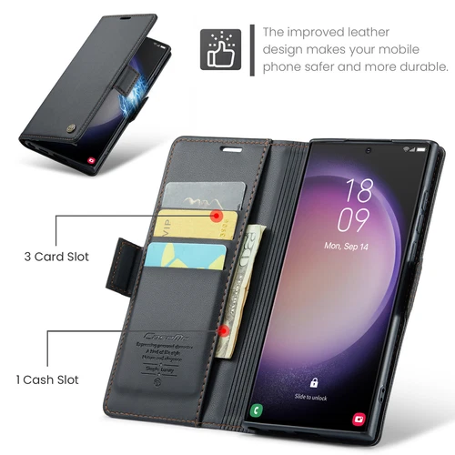 Custodia telefono in pelle PU per Samsung S24 S23 S22 S21 S20 slot scheda supporto pieghevole - Foto 15 di 66
