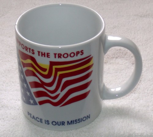 1990s Stevenson Hardware Montebello CA Coffee Cup/Mug 10 oz Supports the Troops - Picture 3 of 4