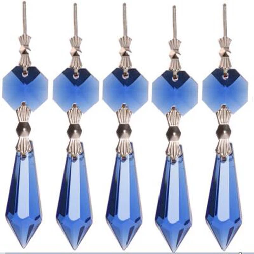 20Pcs 38mm Crystal colorful Pendants Lamp Icicle Prisms Parts Hanging Chandelier - Picture 12 of 19