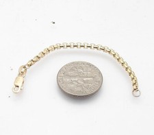 2.5mm Round Box Extender 4 Bracelet Necklace Chain Pendant Real 14K Yellow Gold