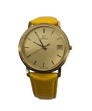 Omega Watch 34mm Gold Tone Dial Classic Look 396.0969 Quartz New Battery Retro
