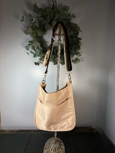 ah dorned Crossbody Bag with Strap Brown Strap Tan Purse