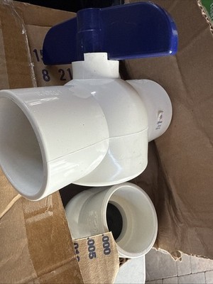 6 PACK - NDS EBV-2000-S 2-Inch Slip PVC Schedule 40 Economy Ball Valve, White