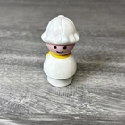 Vintage Fisher Price Little People White Baby Play Nursery Bonnet