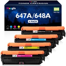 NEW HP Toner 647A / 648A Black / Color With Chips Compatible 4-Pack