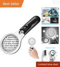 Acrylic Magnifying Glass with LED Light - 5X/45X for Easy Reading and Inspection