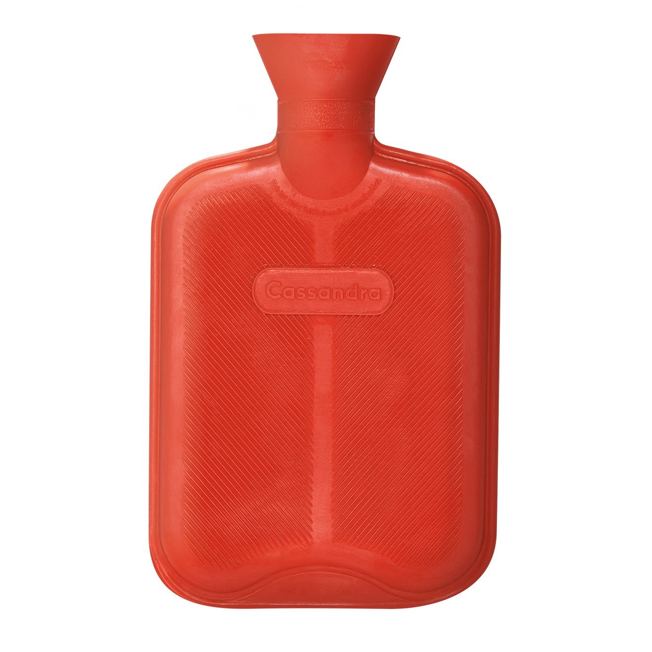 Cassandra Hot Water Bottle, Ribbed Surface On One Side, 1.8 Pack of 1, Red