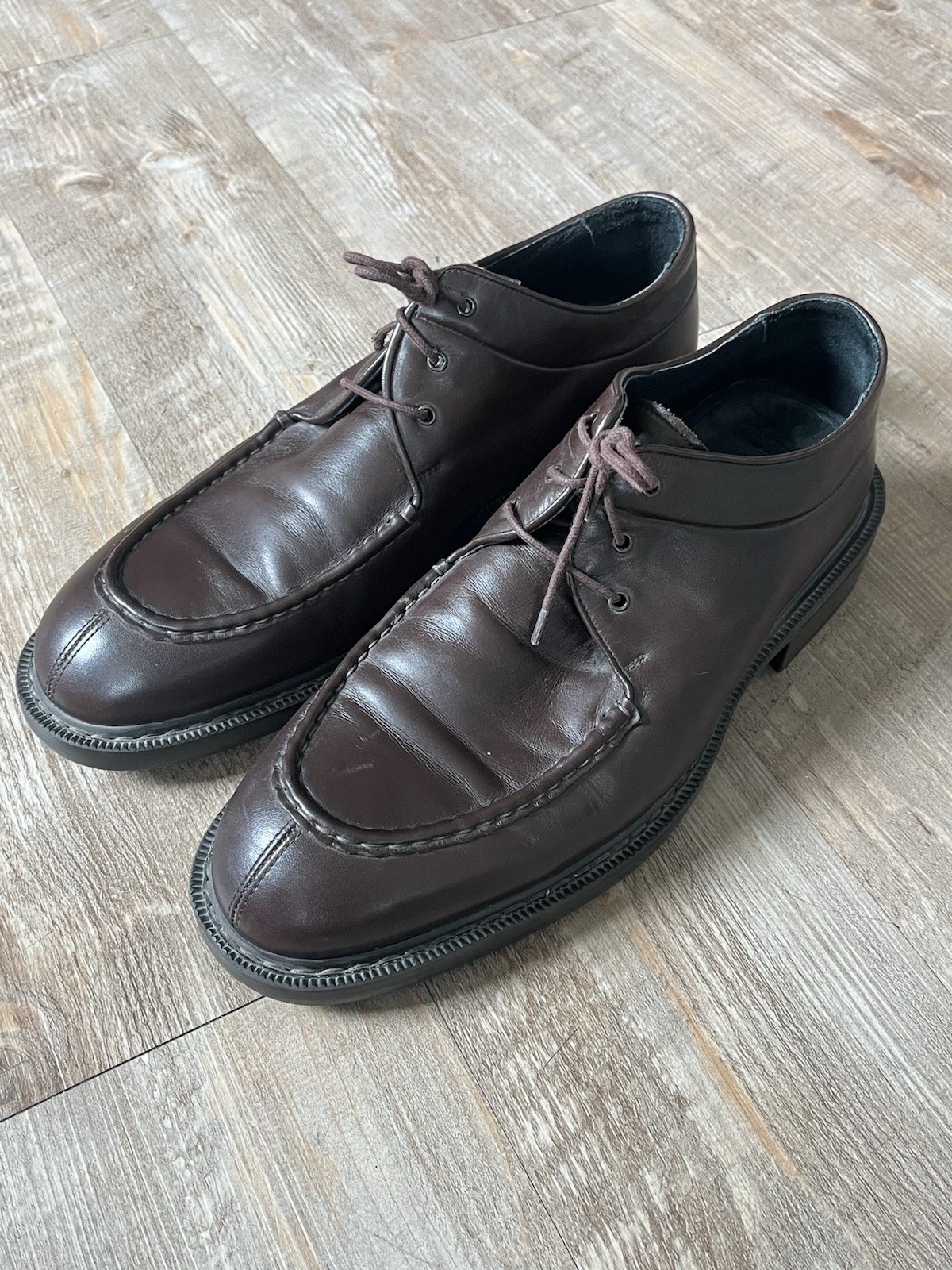 SAOLA Scarpe stringate Bacco Bucci punta spaccata pelle marrone uomo taglia 13 D Made in Italy