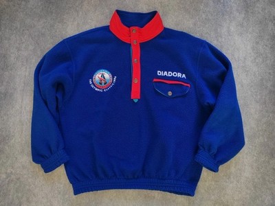 Diadora Vintage 90s Damen Cortina Ski Trophy T-Snap Fleece Pullover Gr. Small