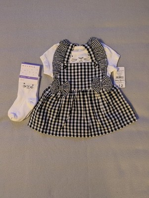 Baby Mädchen Kleidung Muskat Neugeborene schwarz Gingham Kleid