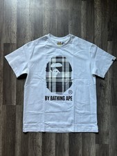 Bape Check by Bathing Ape Gray/White Tee Size XL New