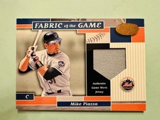 2002 Certified Fabric Of The Game MIKE PIAZZA Game Worn Jersey 068/100 METS