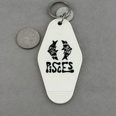 Pisces Horoscope Astrological Sign Hotel FOB Plastic Keychain Key Ring #64733