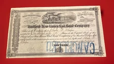 1872 Hartford and New-Haven Railroad Stock #3862 New York Connecticut