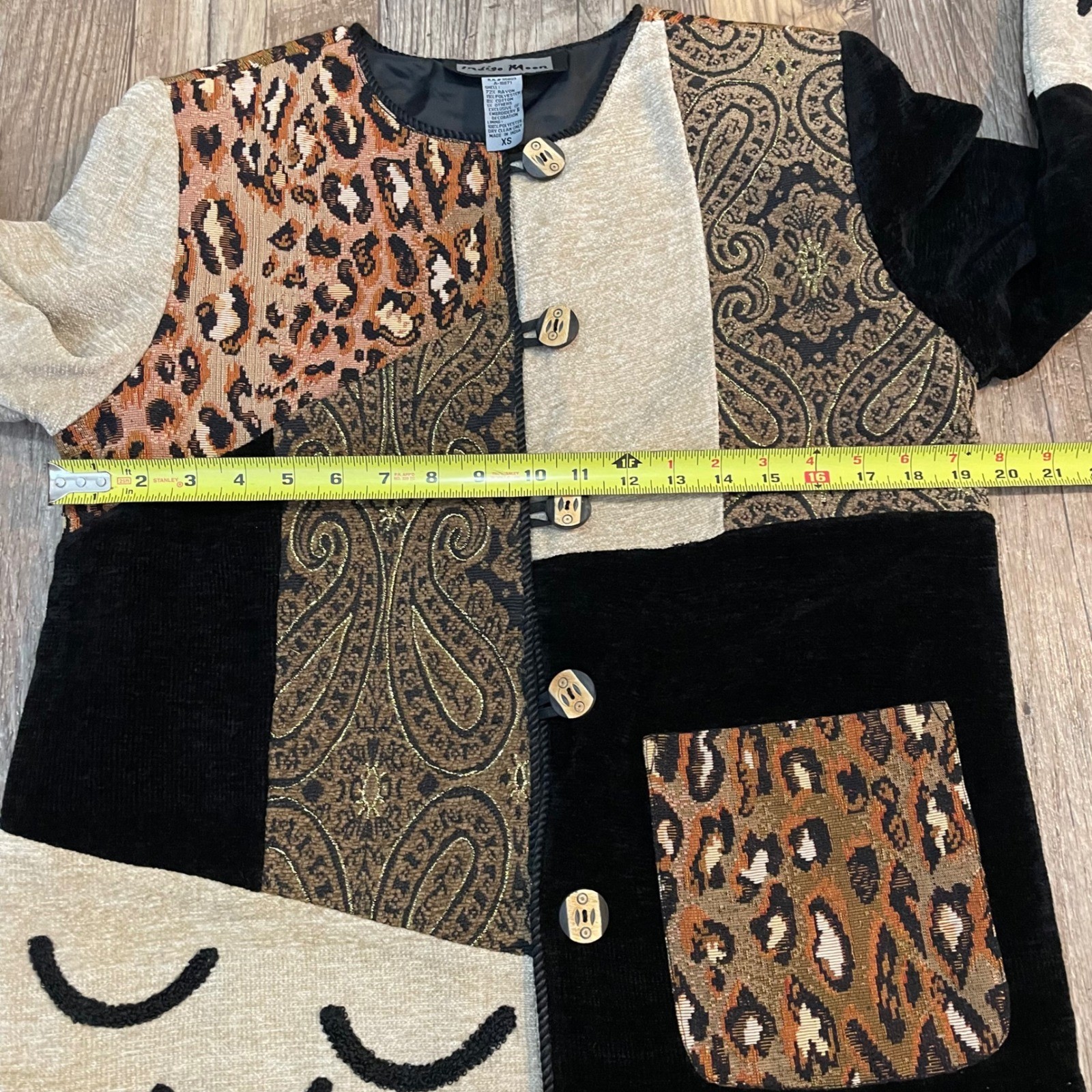 Indigo Moon Patchwork Tapestry Leopard Paisley Ve… - image 6