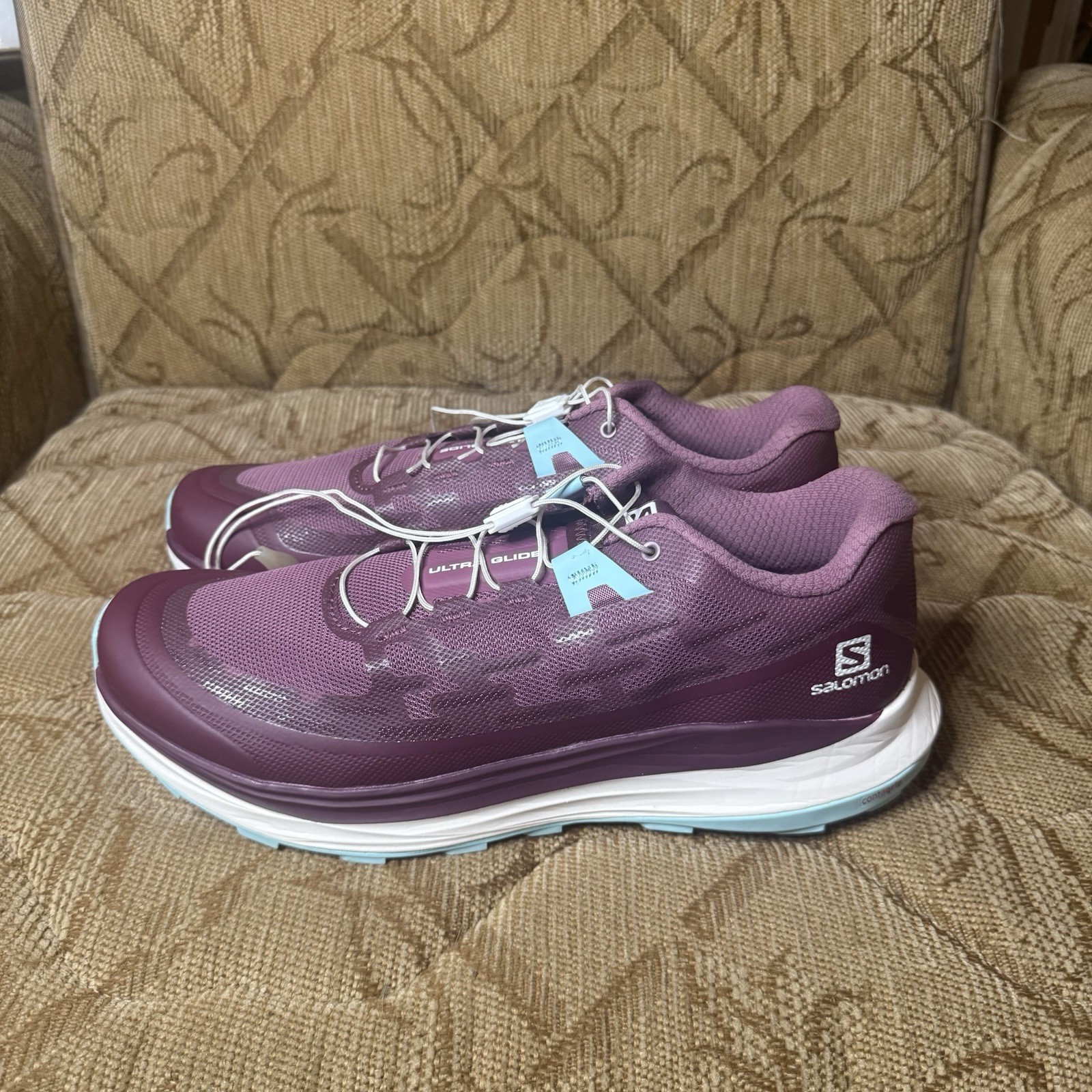Scarpe Salomon Ultra Glide da donna taglia 10 5 viola trail running escursionismo attive