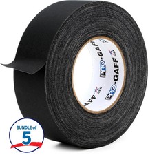 Pro Tapes Pro Gaff Premium 2-inch Gaffers Tape - 55-yard Roll - Black 5-pack 