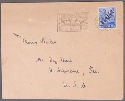 MayfairStamps Germany Berlin Air Lift Slogan to St. Augustine FL Cover cca_23717 - Image 1 of 2