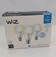 WIZ LED Smart Wi-Fi Connected 60W A19 Color  Tunable White Light Bulb, 3-Pack