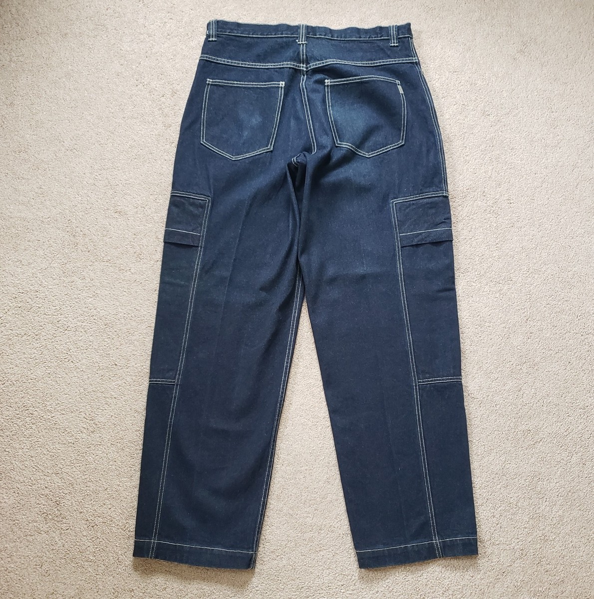 Vintage Y2K Karl Kani Baggy Wide Leg 36x34 Mens Dark Indigo Denim