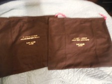 2 Kate Spade New York Brown Dust Bag Covers Pink Drawstring 11.5  x14  