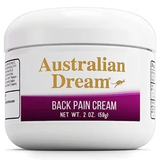 Australian Dream Back Pain Cream, Soothing, Non-Greasy, Muscle Relief, 2 oz Jar