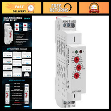 Multifunction Time Delay Relay 16A AC/DC 12-240V, 10 Timer Modes, DIN Rail Mount