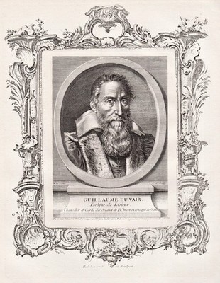 Guillaume du Vair author lawyer eveque avocat Portrait engraving gravure 1750