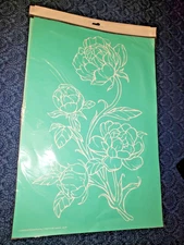 NEW Etched Peonies Chalk Couture Chalk Transfer Stencil Size C RETIRED