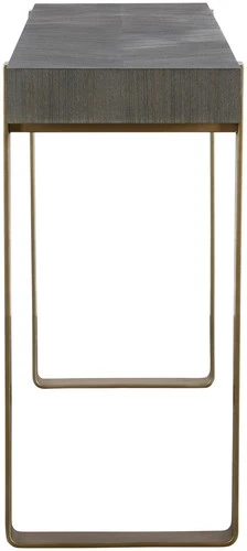 Uttermost 25268 Kea 60"W Ash and Iron Table - Brushed Brass / Dark Walnut - Picture 2 of 5
