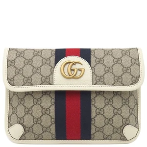 Gucci Sac Taille Ophidia Gg Supreme Ceinture Toile Beige Toile Bleu Marine Rouge 674081 Occasion