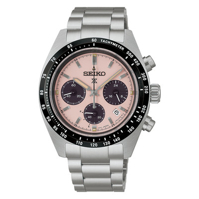 Seiko Prospex Speedtimer 39mm Pink Dial Stainless Steel Watch SSC963