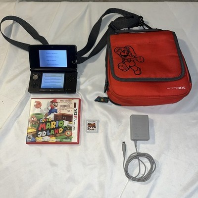 Nintendo 3DS System CTR-001 US Charger Super Mario 3D Land Mario Bag Tested