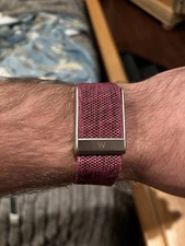 New Whoop mg/5.0 band (with logo) Plum color with Silver trim/clasp/link