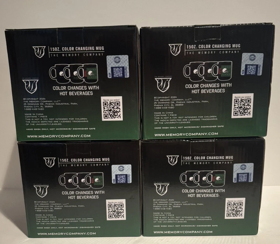 Georgia Bulldogs NCAA 15 oz Juego de 4 tazas cambiantes de color The Memory Company Nuevo Foto 3 de 4