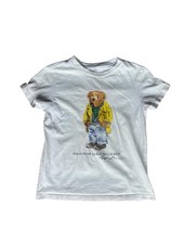 Camisa Polo Ralph Lauren Juvenil Talla 7 Meses Blanca Manga Corta Niños Polo Oso