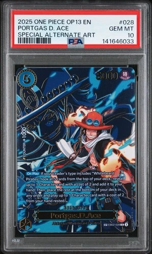 PORTGAS D. ACE - OP13 (SP) EB02-028 CARRYING ON HIS WILL FOIL - PSA10