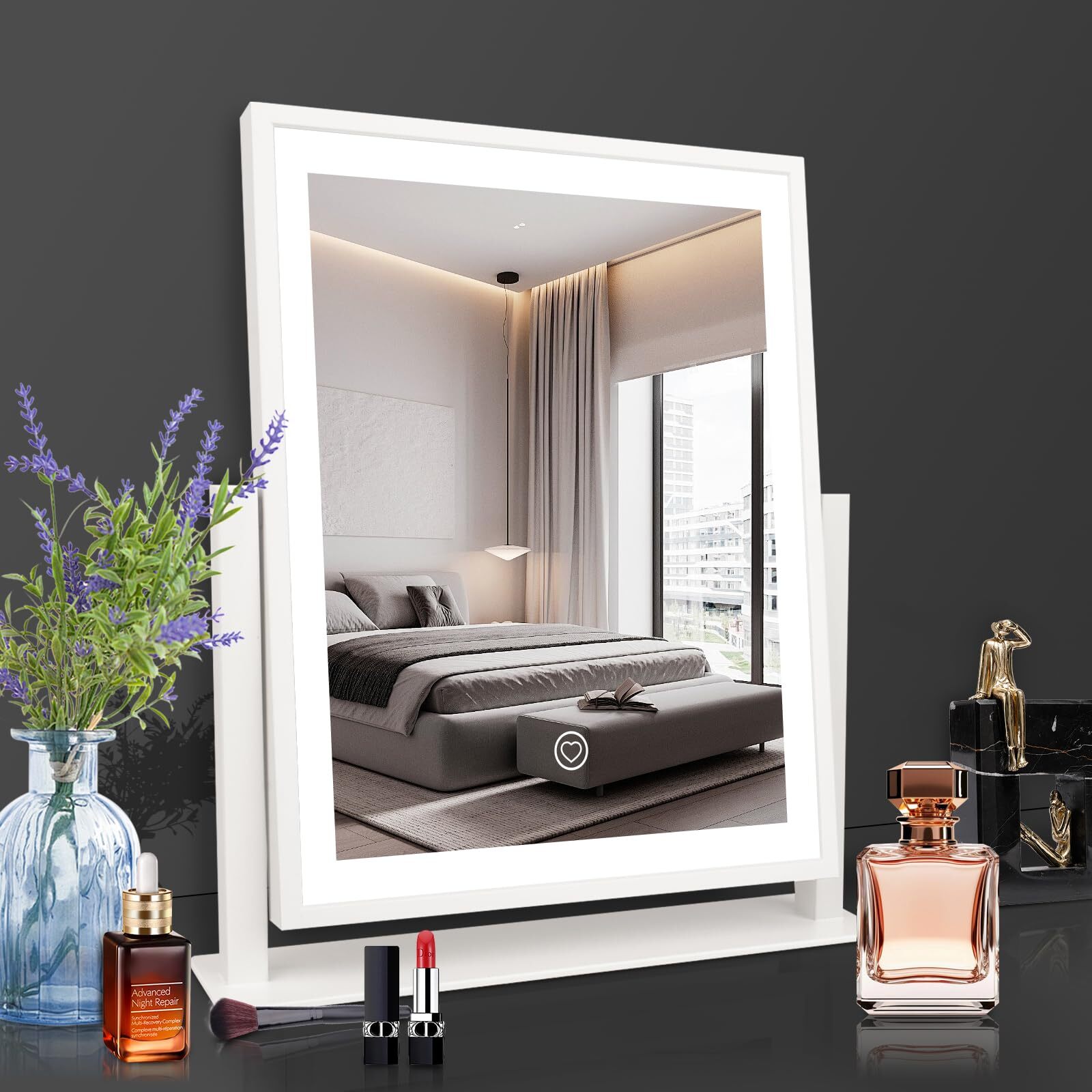 Upgraded 15.2in Hollywood LED Makeup Vanity Mirror with Adjustable Lighting