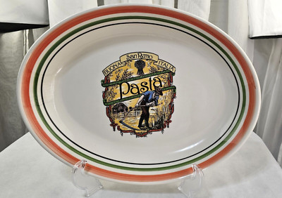 Vintage Buona San Remo Italia Himark Oval Pasta Serving Bowl 15.5 x 11.75'' Italy