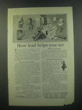 1923 National Lead Company Ad - How lead helps you see