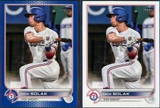 2022 Topps Series 1 Nick Solak #172 Royal Blue Parallel & Base - Pair