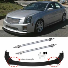 For Cadillac CTS CTS-V Front Bumper Lip Body Kit Spoiler Splitter + Strut Rods