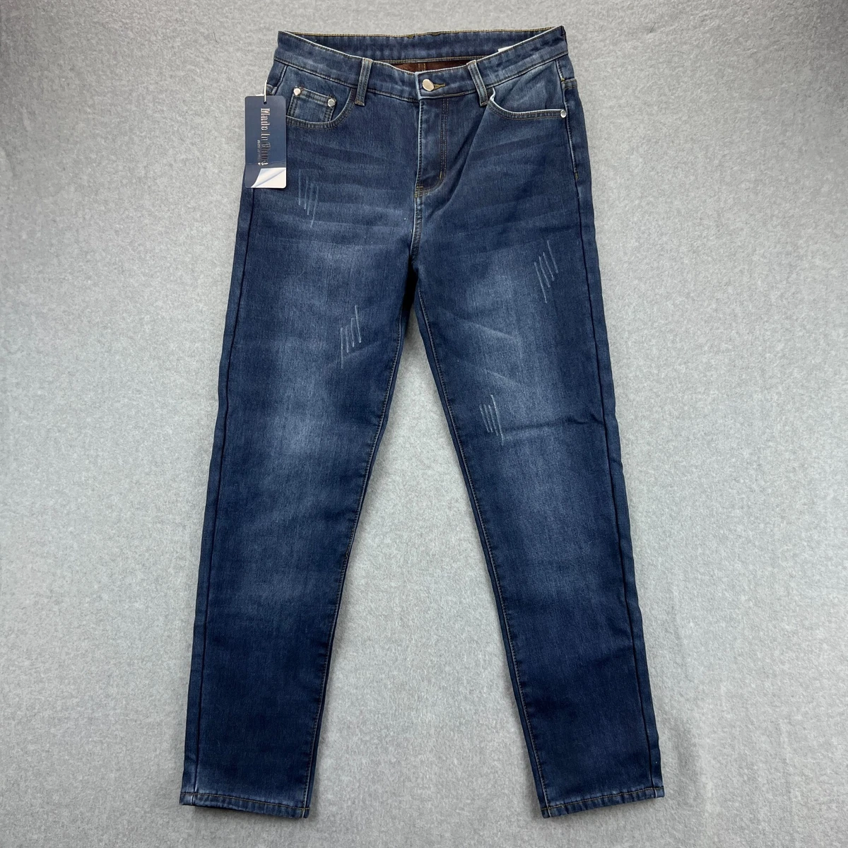 Women s Generic Insulated High Rise Distressed Blue Denim Skinny Jeans Size 30